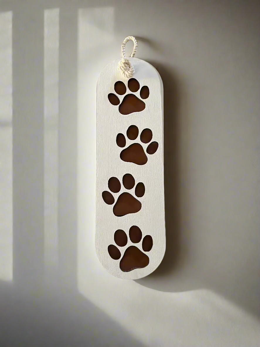 Paw print hanging plaque