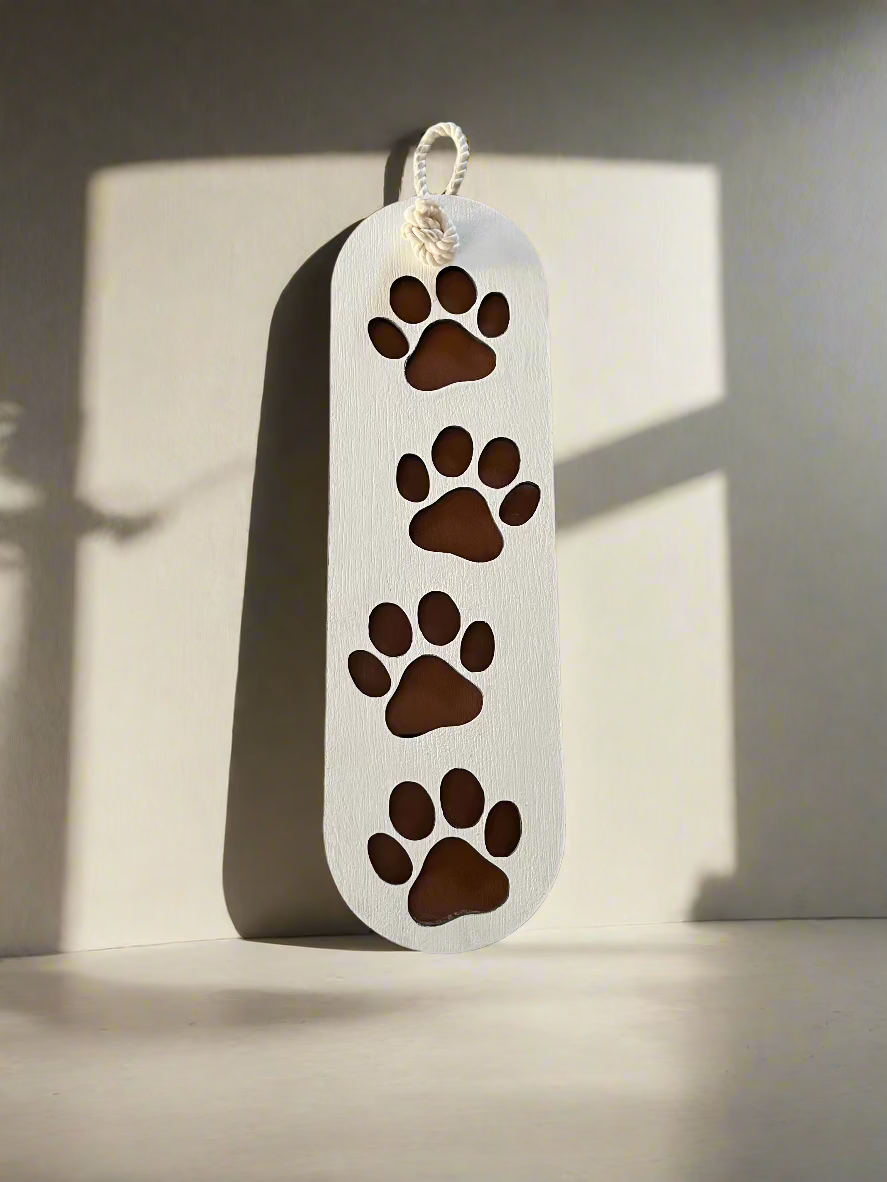 Paw print hanging plaque