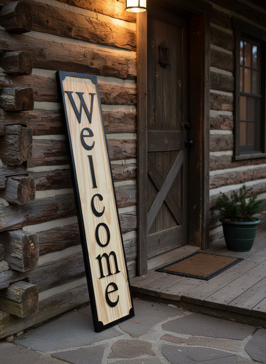 Wood Welcome Sign